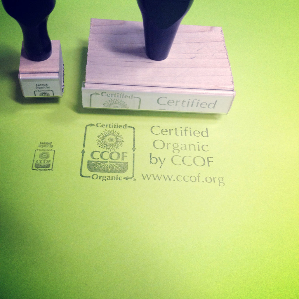 "Certified Organic by CCOF" Stamps - available in 2 sizes