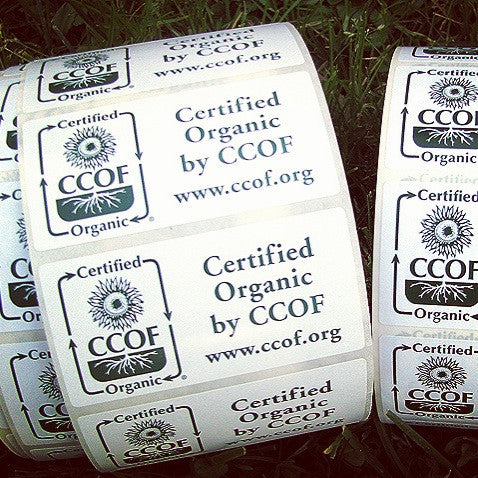 Rectangle “Certified Organic by CCOF” Labels